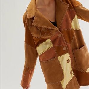 Free People Suede Button-Front Jacket